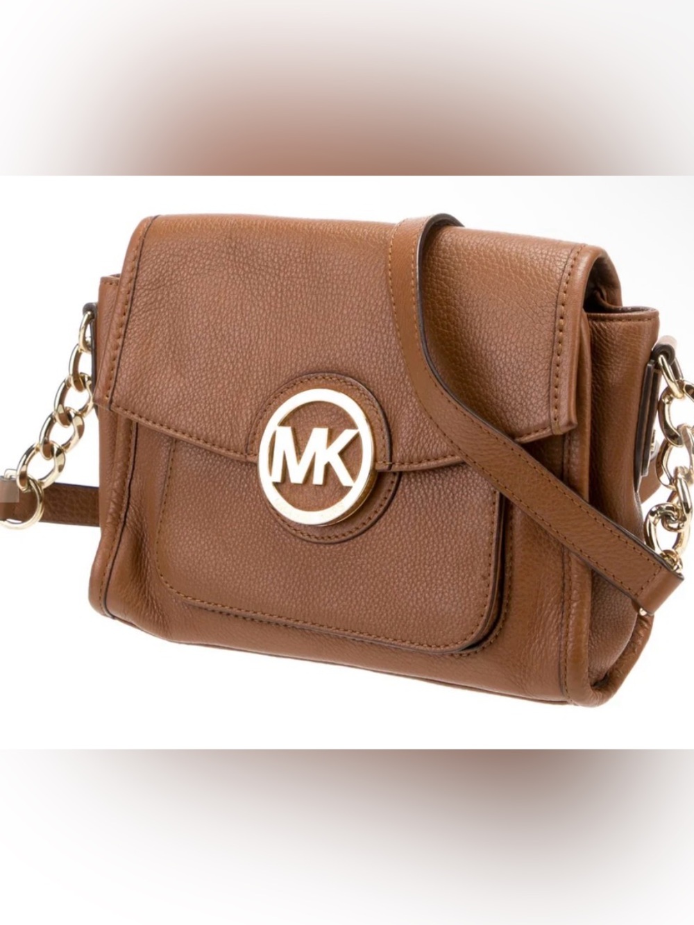 LOW START Michael Kors EUC Margo Leather Messenger Crossbody Bag
